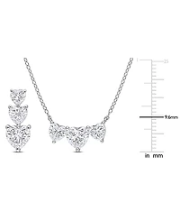 2-Pc. Set Moissanite Triple Heart Pendant Necklace & Matching Stud Earrings (5-1/2 ct. t.w.) in Sterling Silver