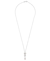 Lab-Created Opal (1-1/10 ct. t.w.) & Lab-Created White Sapphire (1/5 ct. t.w.) Vine Inspired 18" Pendant Necklace in Sterling Silver
