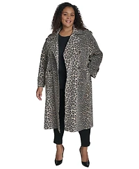 Dkny Plus Size Belted Double-Breasted Trench Coat