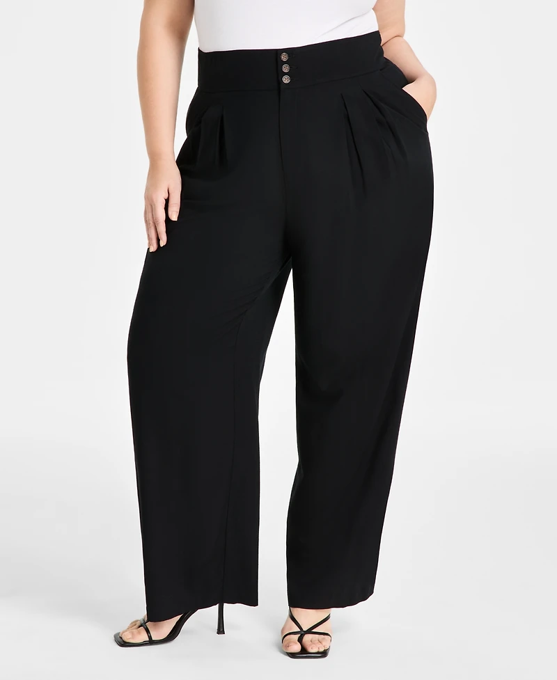 Bar Iii Trendy Plus Wide-Leg Pants, Exclusively at Macy's