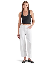 Steve Madden Women's Noeli Wide-Leg Cuffed Jeans