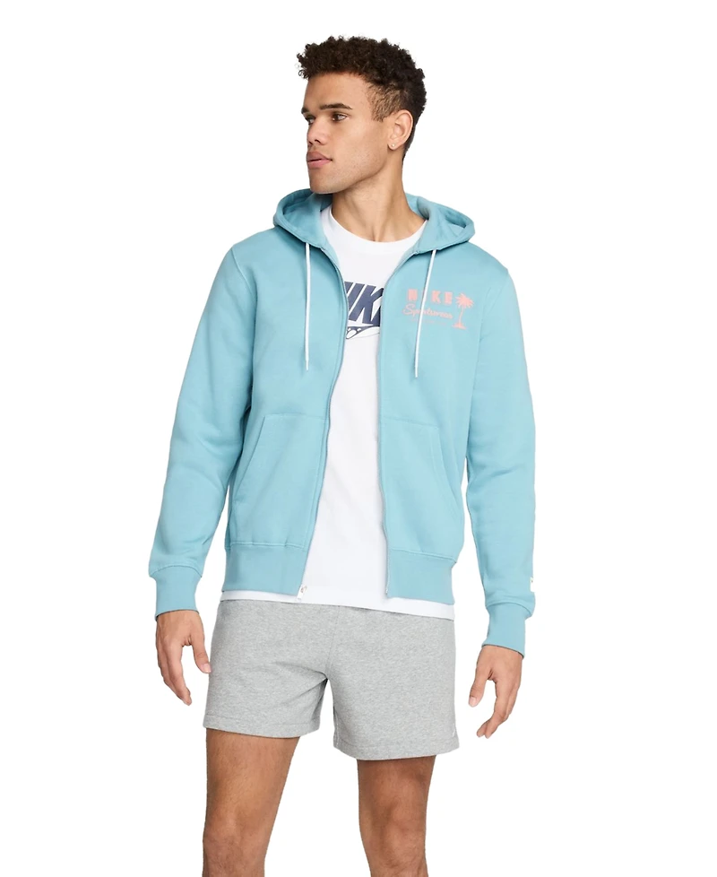 Nike Men's Club Fleece Double Layer Full-Zip Logo Hoodie