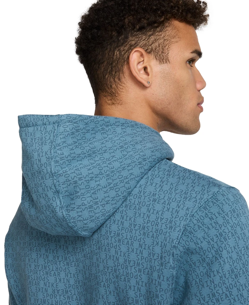 Nike Men's Club Fleece Pull-Over Monogram Hoodie