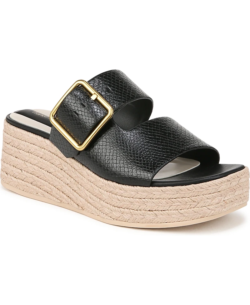 Franco Sarto Women's Taziana Open Square Toe Espadrille Slide Platform Sandals