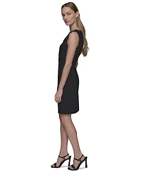 Women's Notch-Neck Sleeveless Knee length Dress