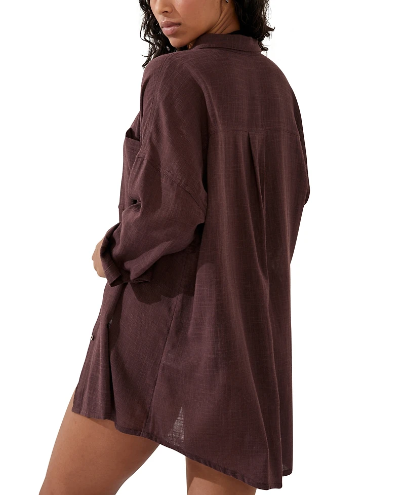 Cotton On Women's Swing Beach Cover Up Shirt