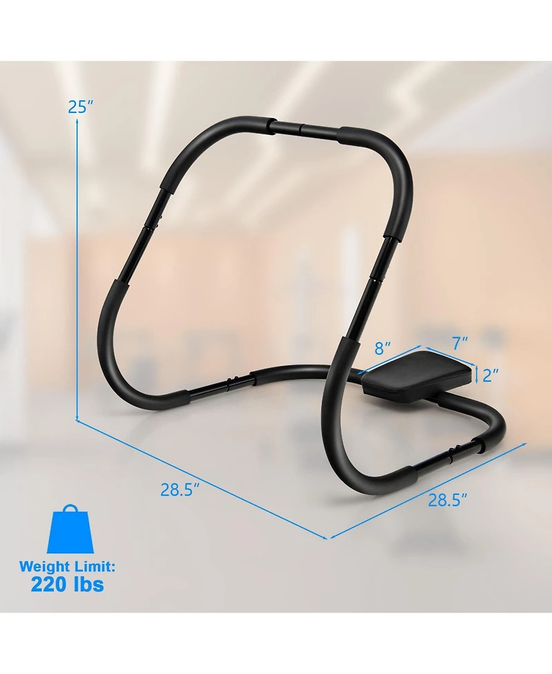 Portable Ab Trainer with Headrest and Foam Handle for Office Home Gym
