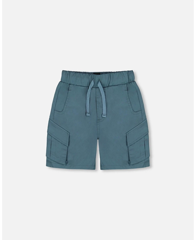 Deux par Deux Toddler Boys Parachute Cargo Pocket Shorts Dark Teal - Toddler|Child