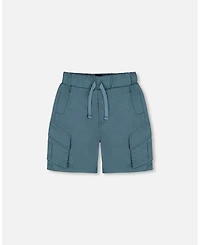 Deux par Deux Toddler Boys Parachute Cargo Pocket Shorts Dark Teal - Toddler|Child