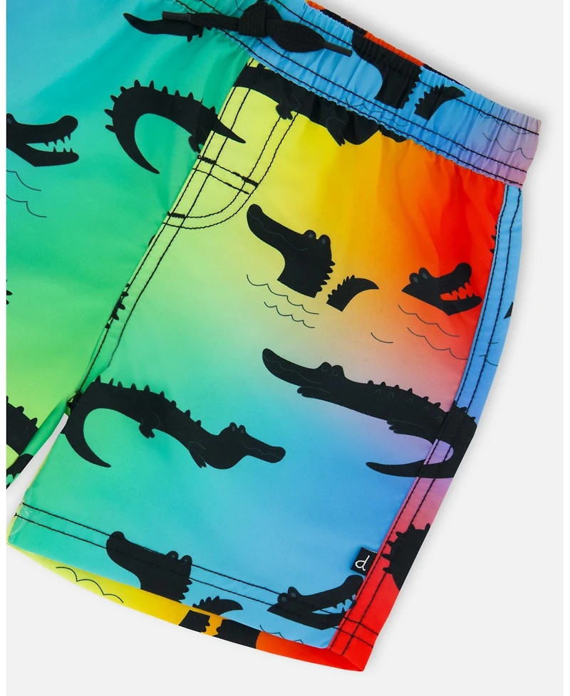 Deux par Deux Boy Printed Boardshorts Multicolored Crocodile - Toddler|Child