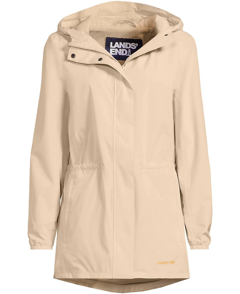 Lands' End Women's Plus Squall Packable Waterproof Raincoat