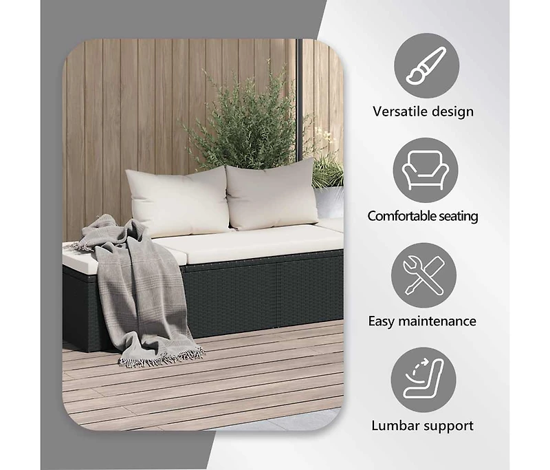 Patio Bed Gray 76.8"x23.6" Poly Rattan