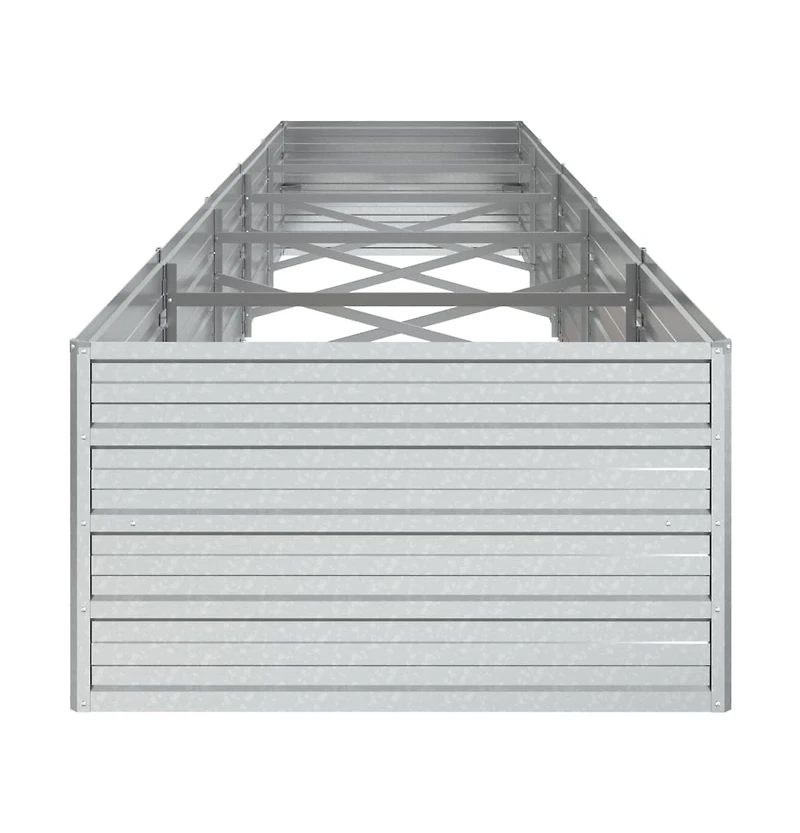 Garden Raised Bed 157.5"x31.5"x17.7" Galvanized Steel Silver
