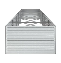 Garden Raised Bed 157.5"x31.5"x17.7" Galvanized Steel Silver