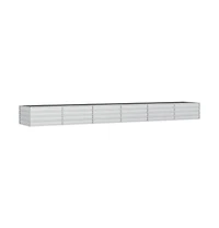 Garden Raised Bed 189"x31.5"x17.7" Galvanized Steel Silver