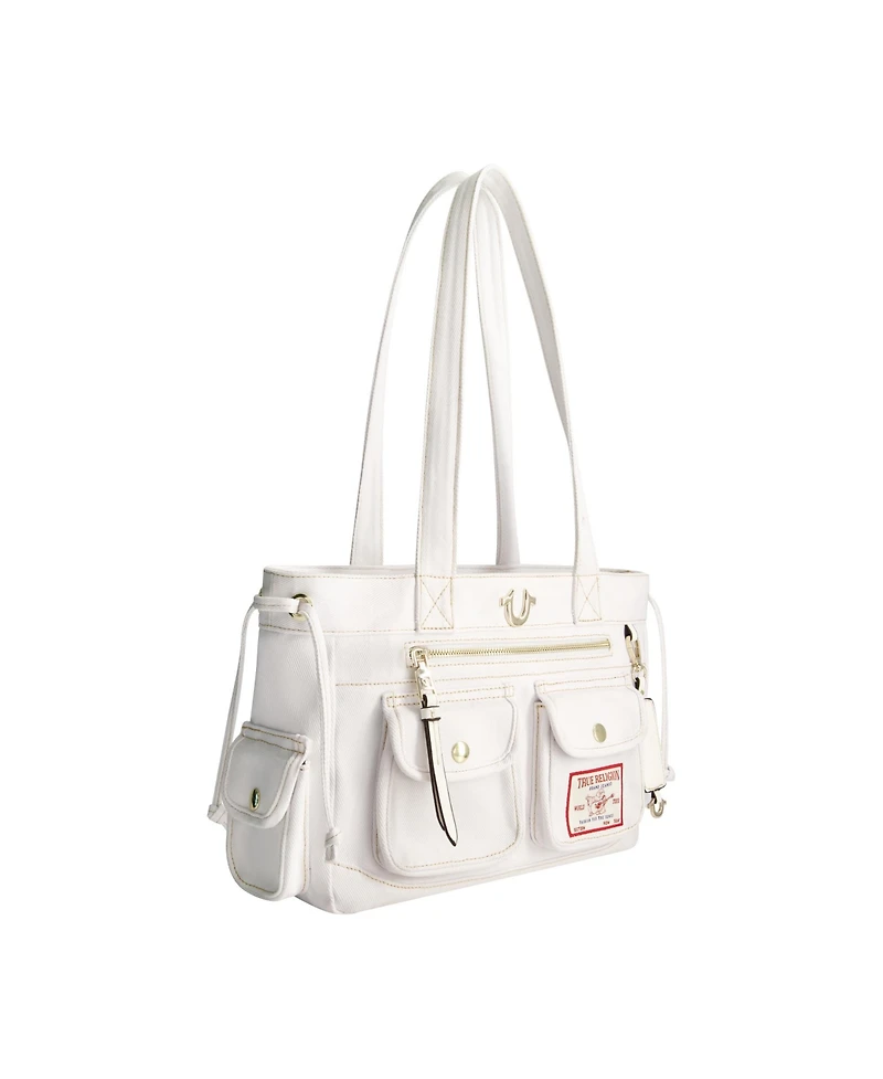 True Religion Multi-Pocket Denim Tote