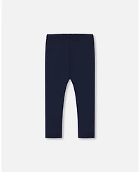 Deux par Toddler Girls Organic Cotton Capri Leggings With Mesh Navy Blue - Toddler|Child