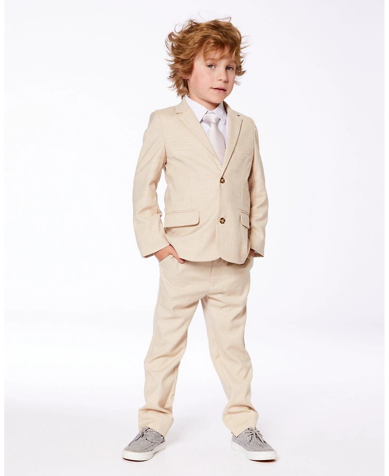Deux par Deux Big Boys Two Button Blazer Light Taupe