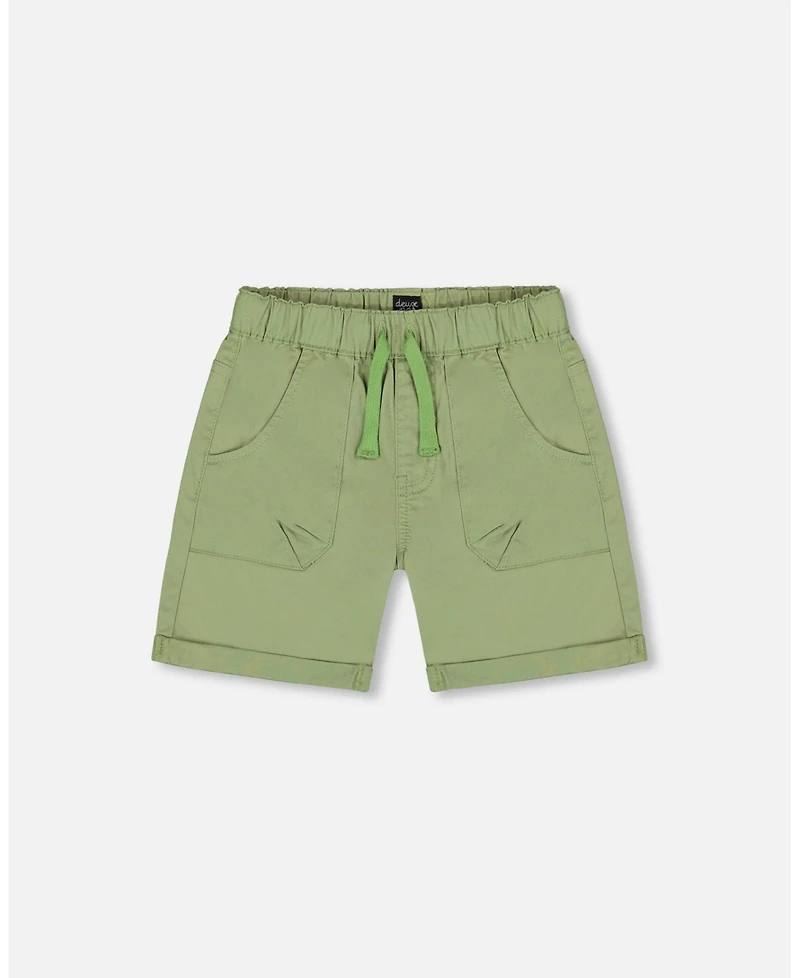 Deux par Deux Toddler Boys Stretch Twill Short Green - Toddler|Child
