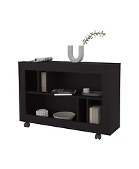 Fm Furniture Cowlic Console Table in Melamine with Open Storage, Wengue