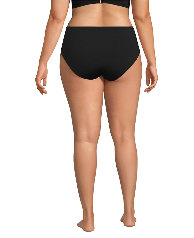 Lands' End Plus Mid Rise Classic Bikini Bottoms