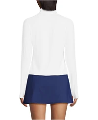 Lands' End Women's SunShade Upf 50 Long Sleeve Quarter Zip Rash Guard