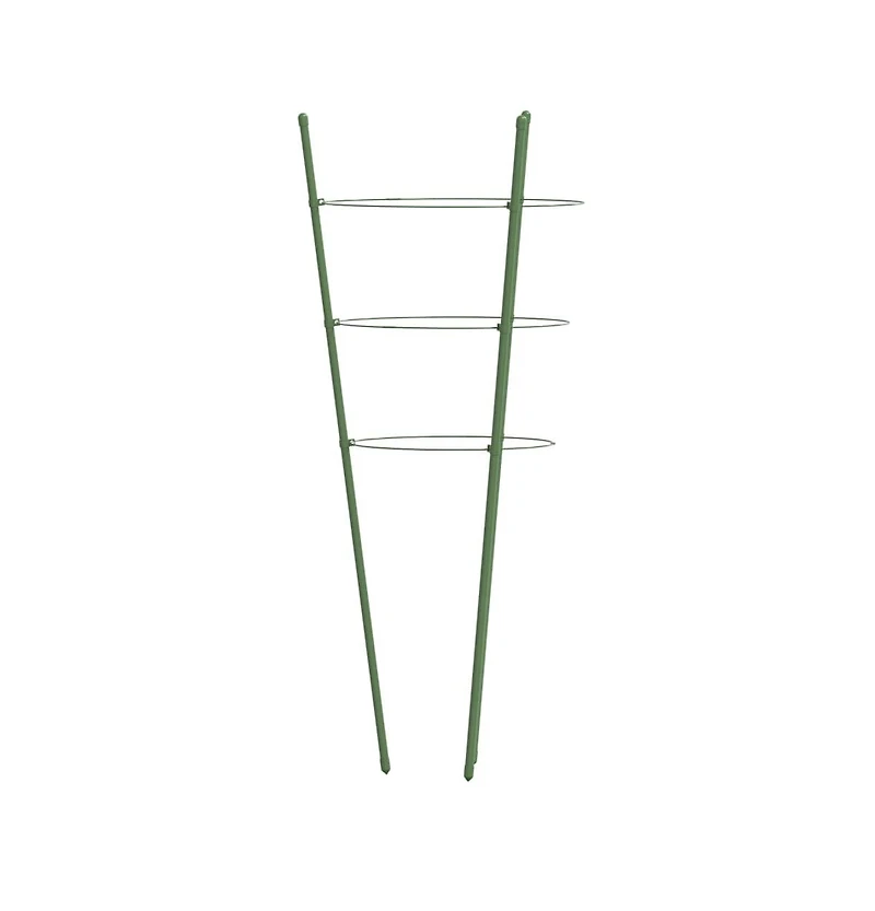 Garden Plant Supports with 3 Rings 5 pcs Green 29.5" Steel