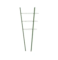 Garden Plant Supports with 3 Rings 5 pcs Green 29.5" Steel