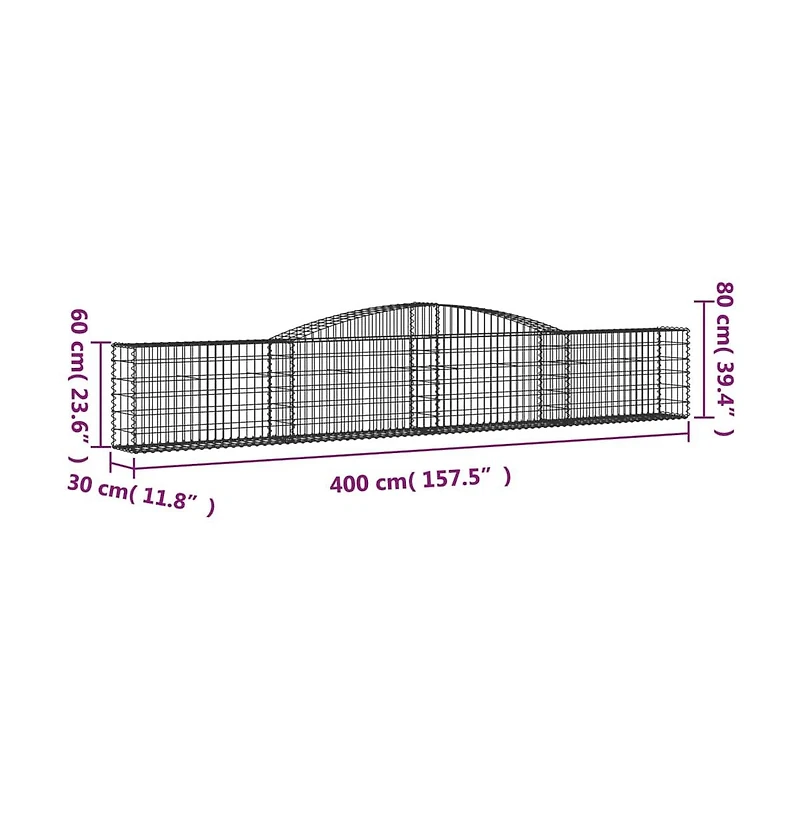 Gabion Basket Silver Galvanized Iron Extra Large