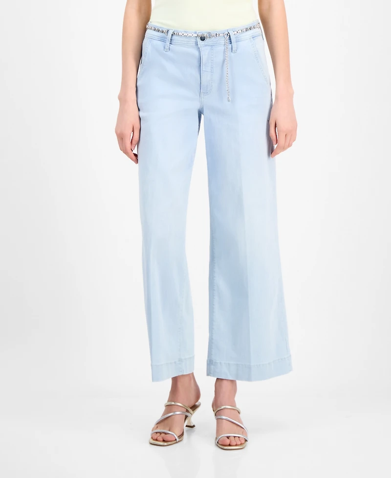 Guess Women's Zoya Cropped Wide-Leg Jeans