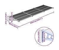 Door Canopy Gray and Transparent 141.1"x35.4" Polycarbonate