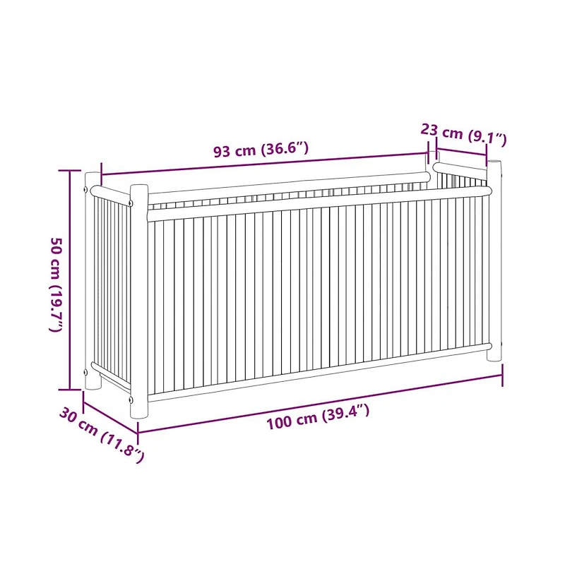 Planter 39.4"x11.8"x19.7" Bamboo