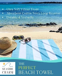 Seaside Charm Cotton Oversized Beach Towel, 40" x 72", Exclusively at Macy's
