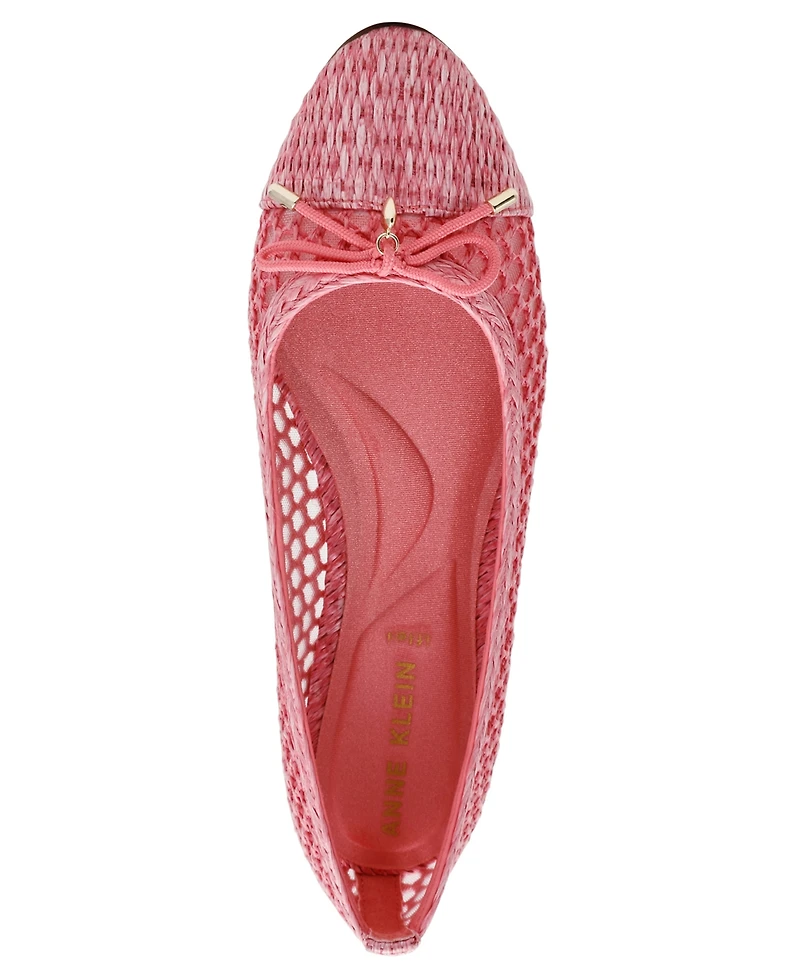 Anne Klein Women's Luci Raffia Cap Toe Ballet Flats