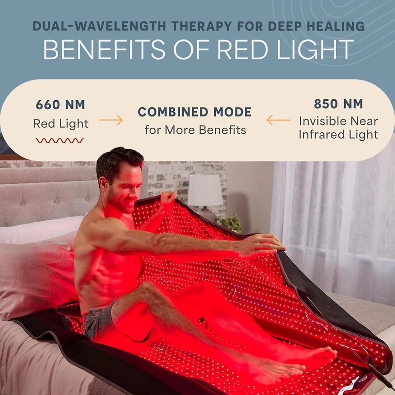 Lifepro Infrared Red Light Therapy Body Wrap - Pain Relief & Recovery Mat with 3 Modes, 660nm & 850nm Red Light Therapy