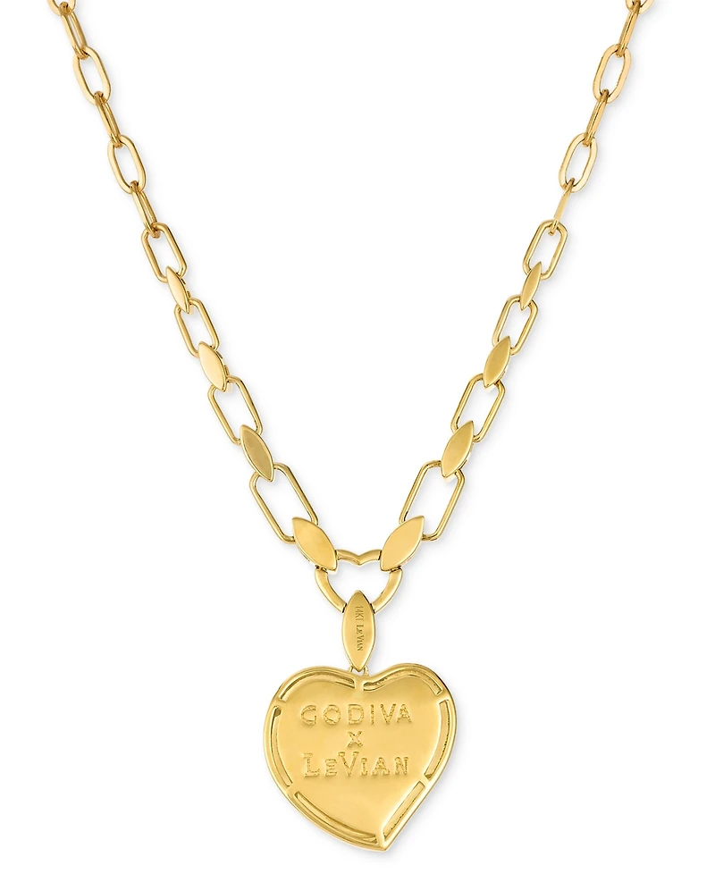 Godiva x Le Vian Diamond Heart Pendant Necklace (3/4 ct. t.w.) in 14k Yellow Gold, 17" + 2" extender