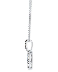 Le Vian Sapphire Ombre (3/8 ct. t.w.) & Diamond (1/3 ct. t.w.)Halo Cluster Heart Adjustable 20" Pendant Necklace in 14k White Gold