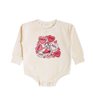 Baby Girl Howdy Valentine's Day Long Sleeve Romper