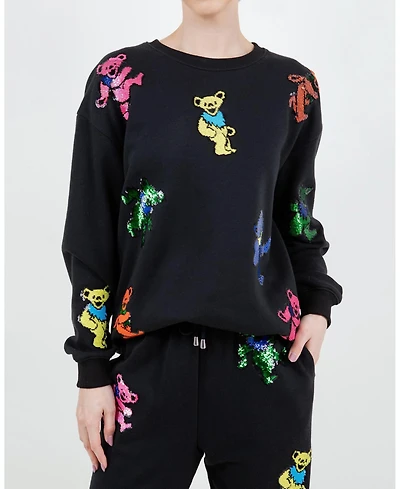Grateful Dead Dancing Bears Sequin Relaxed Sweatshirt