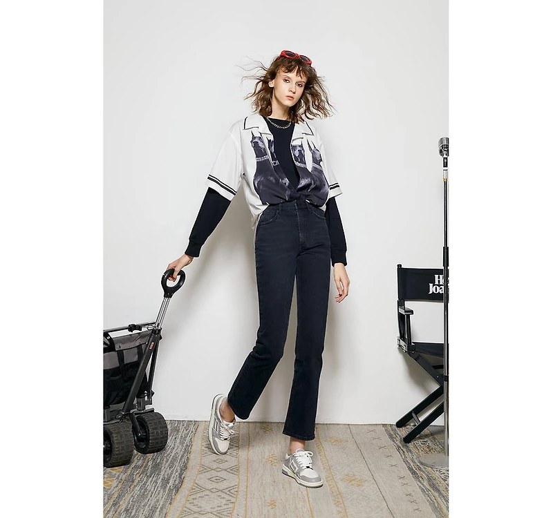 Activity Grrrl High Rise Kick Crop Jeans