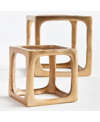 Cubist Sculptures Decorative Objects Set of 2
