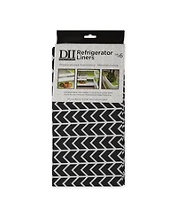 Design Imports Herringbone Print Fridge Liner 6 Pack Set, 24" x 12"