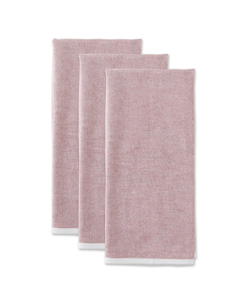 Design Imports French Terry Chambray Solid Cotton Dishtowel 3 Pack Set, 18" x 28"