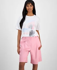 Boss Orange Women's Cotton Crewneck Graphic-Print T-Shirt