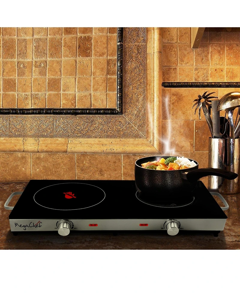 MegaChef 1700 Watt Ceramic Infrared Double Electric Cooktop
