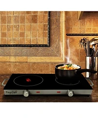 MegaChef 1700 Watt Ceramic Infrared Double Electric Cooktop
