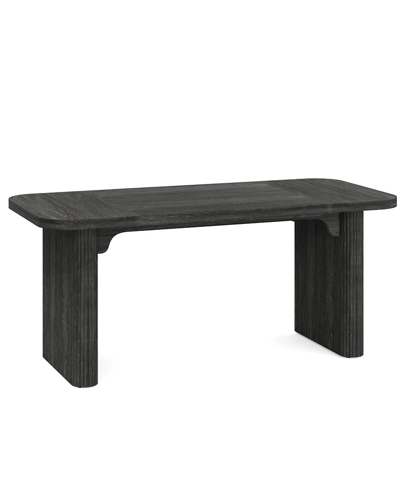 Tribesigns Farmhouse Dining Table for 4-6 People, 62-Inch Modern Kitchen with Double Robust Pedestal, Wooden Dinner Table(Only Table)