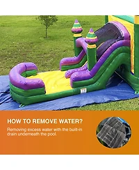 JumpOrange Amazon River Commercial Grade Inflatable Bouncer with Dual Slide and Splash Pool | for Adults and Kids | Includes Blower, Stakes & Storage