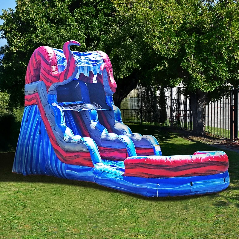 JumpOrange 15 Ocean Battle Tall Water Slide with Detachable Deep Pool, Big Kids and Adults, Commercial Grade, Outdoor Backyard Water Park, Indoor Use,