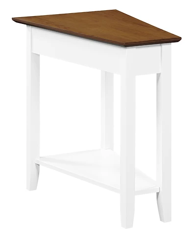 Convenience Concepts 24" Rubber wood Ah Wedge End Table with Shelf